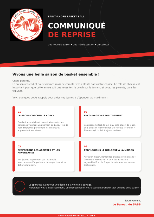 REPRISE DES CHAMPIONNATS